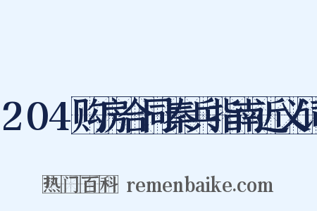 204购房合同秦兵指南近义词是什么意思的图片